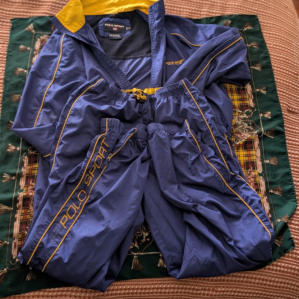 Polo Sport by Ralph Lauren XL Blue And Gold Vintage Tracksuit